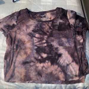 Women’s Crop Top Purple Tye Dye